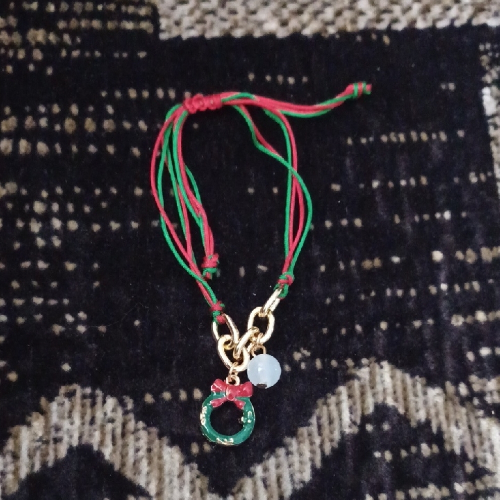 $4 Add-on New Festive Gold, Red & Green Bracelet